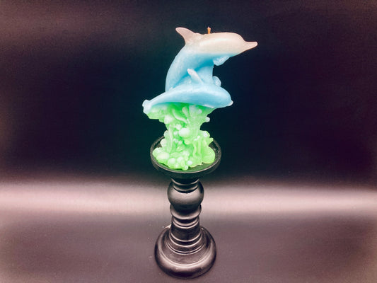 Lisa & Frank Dolphin Candle | Novelty Swimming Exotic Sunset Dolphins