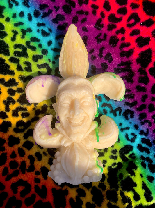 Court Jester Fleur de Lis Candle | Mardi Gras Candle | New Orleans Saints