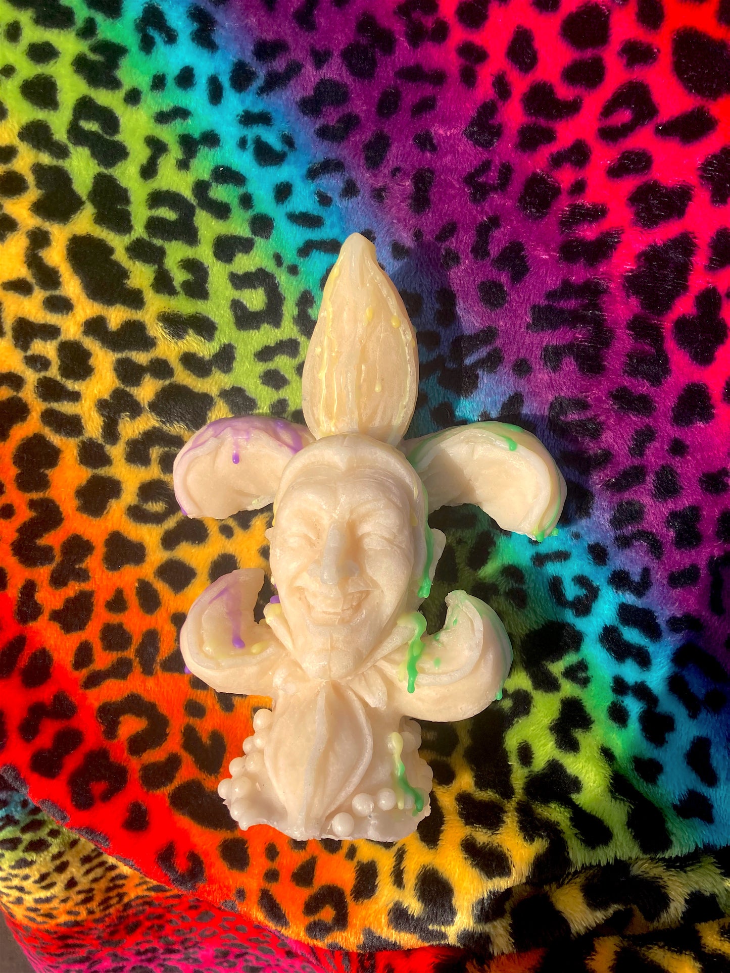 Court Jester Fleur de Lis Candle | Mardi Gras Candle | New Orleans Saints