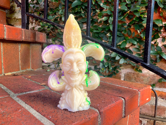 Court Jester Fleur de Lis Candle | Mardi Gras Candle | New Orleans Saints