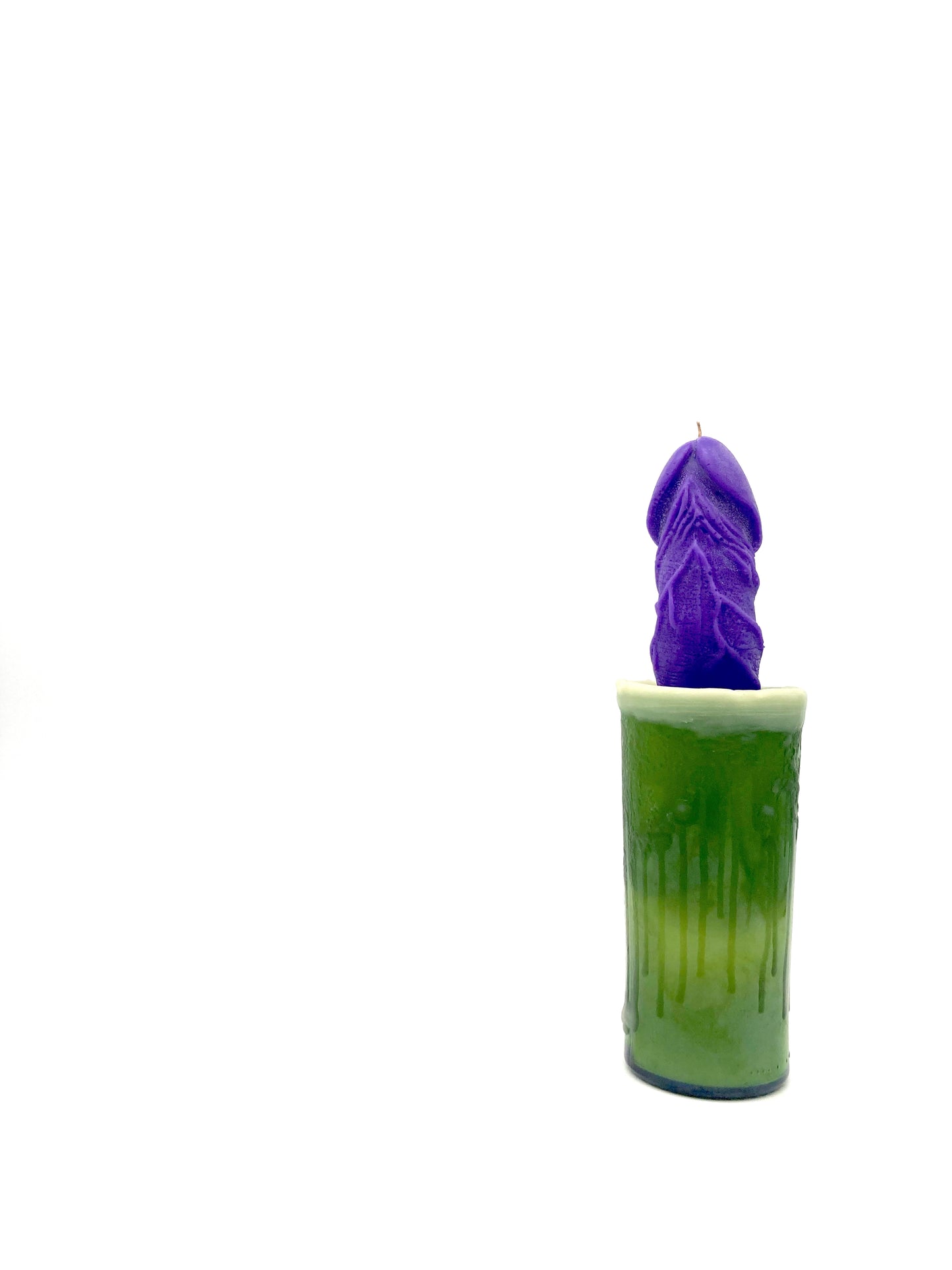 Wine Bottle Penis Candle Purple