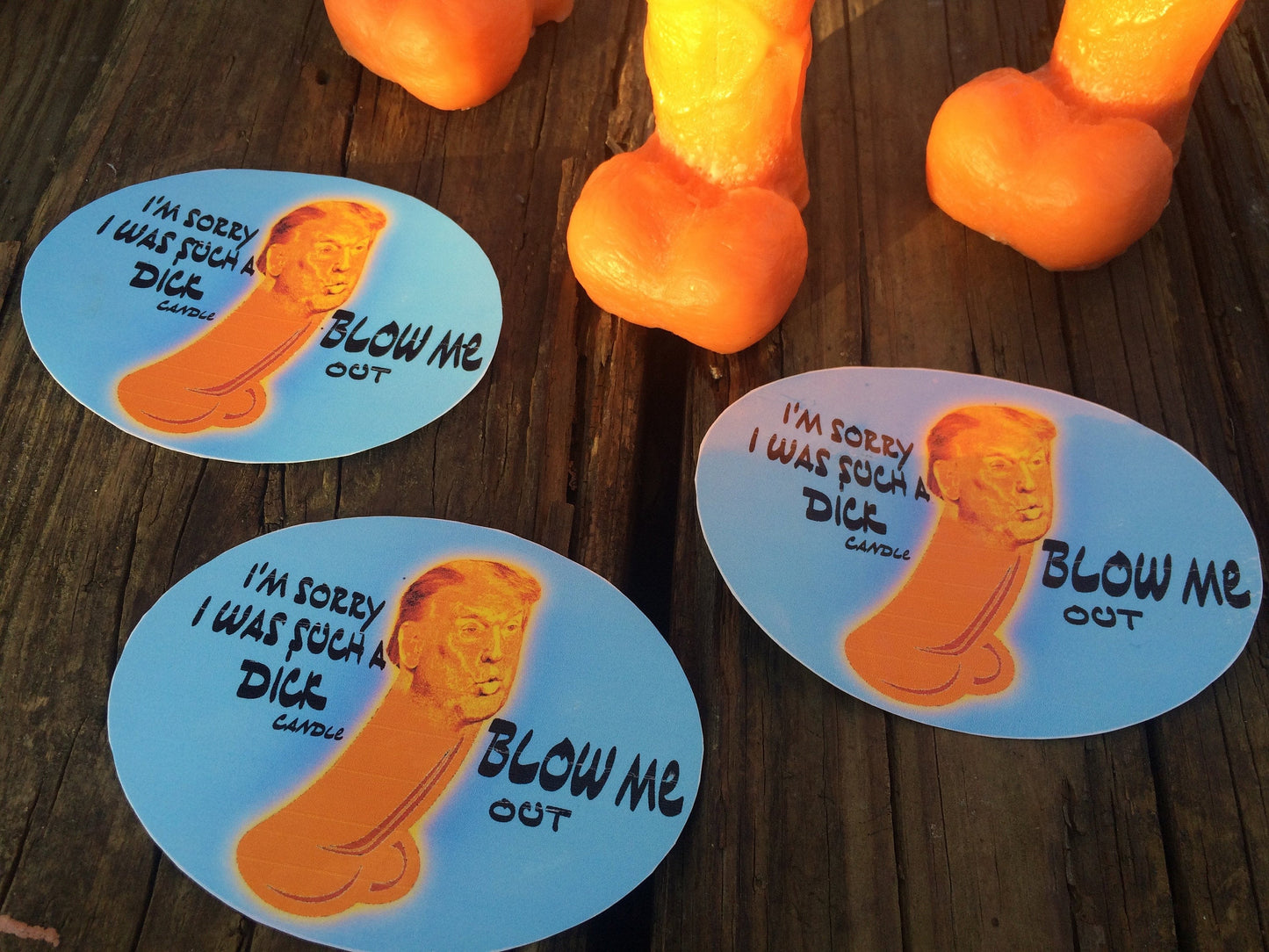 I'm Sorry I Was Such A Dick! Trump Condolences: Orange Penis Candle Consolation Gift