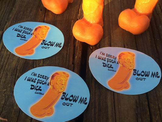 I'm Sorry I Was Such A Dick! Trump Condolences: Orange Penis Candle Consolation Gift