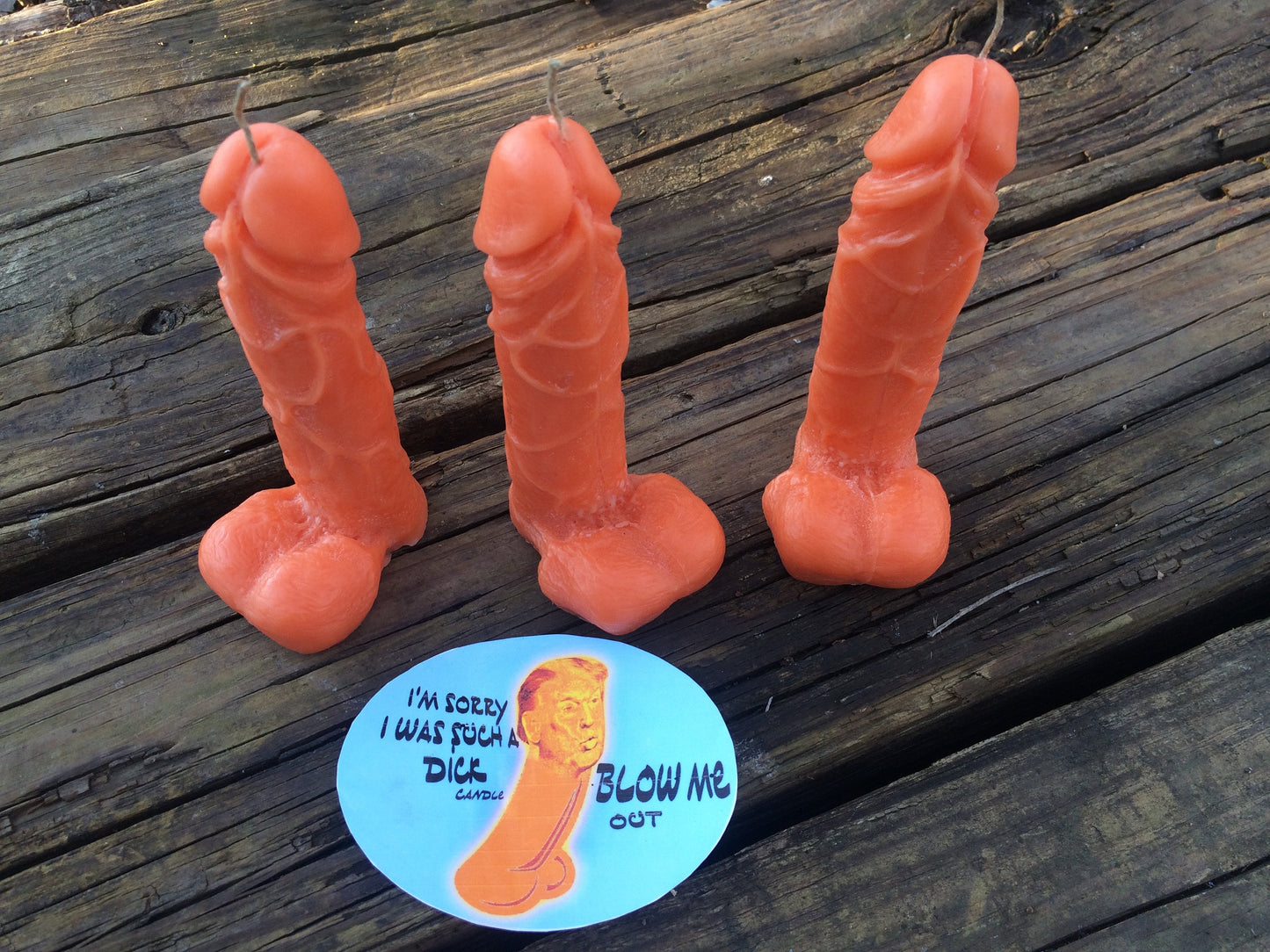 I'm Sorry I Was Such A Dick! Trump Condolences: Orange Penis Candle Consolation Gift