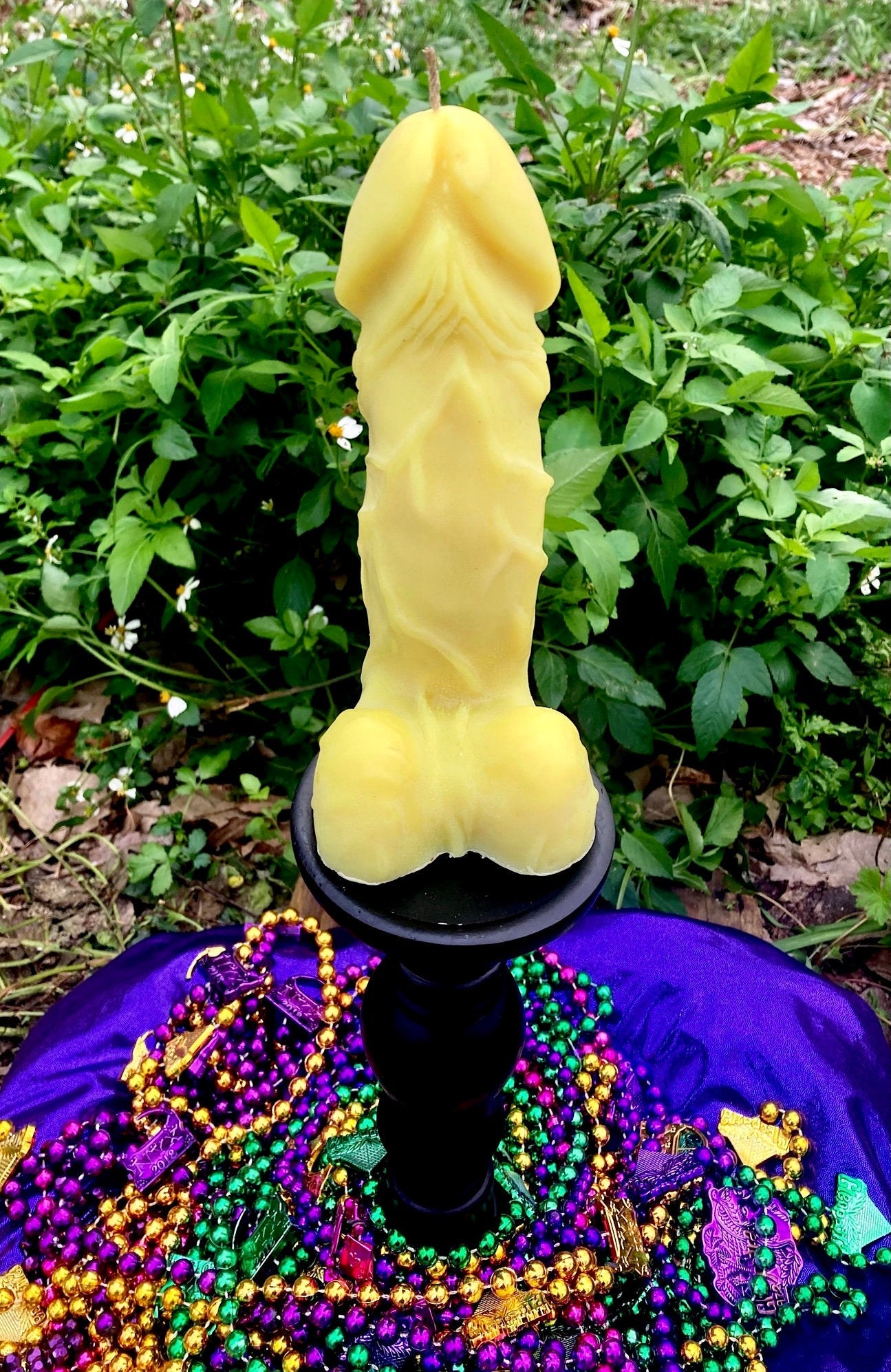 XXL Rainbow Warrior: Mushroom Tip Beeswax Willy Penis Candle Blow Out Big  Dick Energy